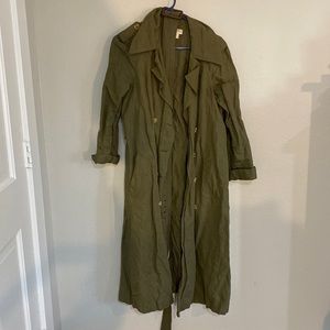 Olive linen Michael Kors trench